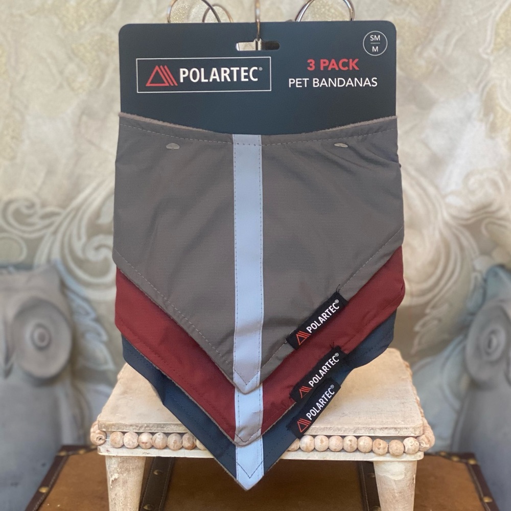 Polartec 3 Pack Pet Bandanas: Small/Medium